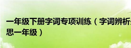 一年级下册字词专项训练（字词辨析是什么意思一年级）