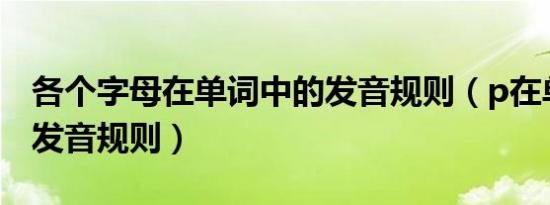 各个字母在单词中的发音规则（p在单词中的发音规则）