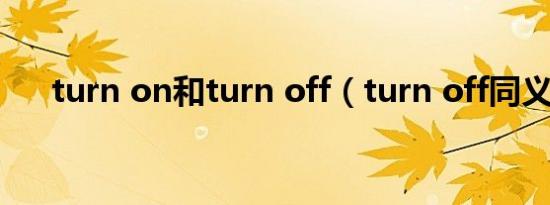 turn on和turn off（turn off同义词）