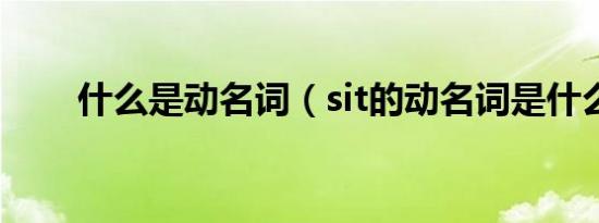 什么是动名词（sit的动名词是什么）