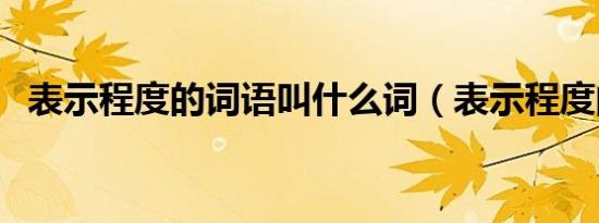 表示程度的词语叫什么词（表示程度的词）