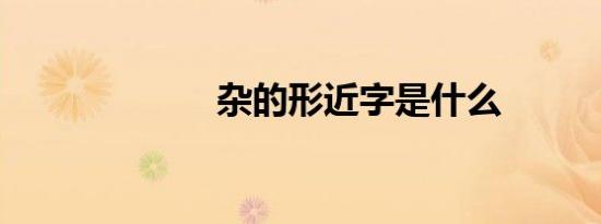 杂的形近字是什么