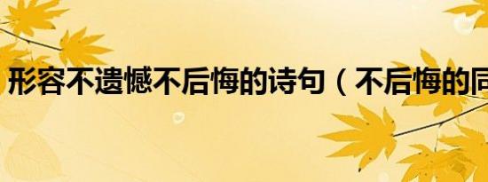 形容不遗憾不后悔的诗句（不后悔的同义词）