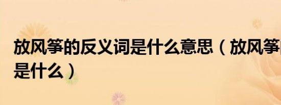 放风筝的反义词是什么意思（放风筝的反义词是什么）