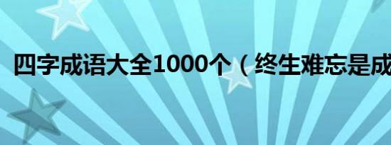 四字成语大全1000个（终生难忘是成语吗）