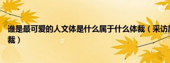 谁是最可爱的人文体是什么属于什么体裁（采访属于什么体裁）