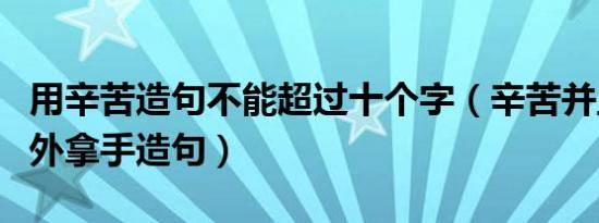 用辛苦造句不能超过十个字（辛苦并且及时另外拿手造句）