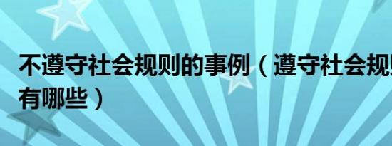 不遵守社会规则的事例（遵守社会规则的方式有哪些）