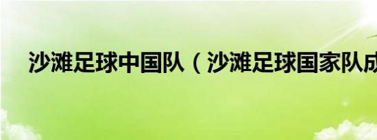 沙滩足球中国队（沙滩足球国家队成员）