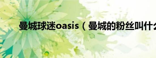 曼城球迷oasis（曼城的粉丝叫什么）