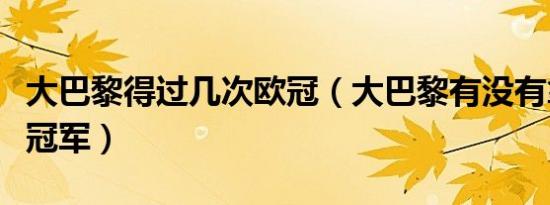 大巴黎得过几次欧冠（大巴黎有没有拿过欧冠冠军）