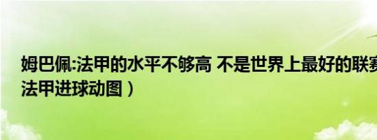 姆巴佩:法甲的水平不够高 不是世界上最好的联赛（姆巴佩法甲进球动图）