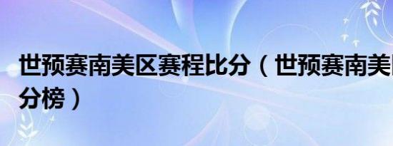 世预赛南美区赛程比分（世预赛南美区赛程积分榜）