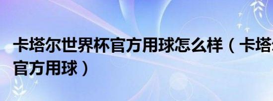 卡塔尔世界杯官方用球怎么样（卡塔尔世界杯官方用球）