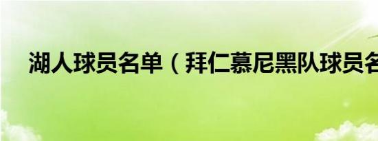 湖人球员名单（拜仁慕尼黑队球员名单）