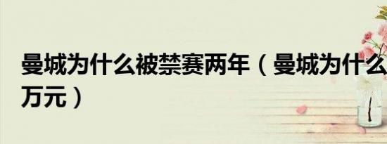 曼城为什么被禁赛两年（曼城为什么被罚100万元）