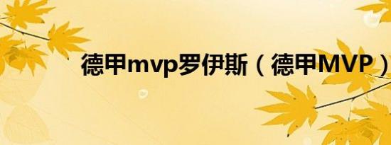 德甲mvp罗伊斯（德甲MVP）