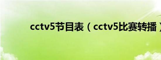 cctv5节目表（cctv5比赛转播）