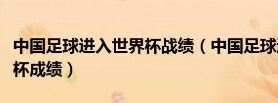 中国足球进入世界杯战绩（中国足球进入世界杯成绩）