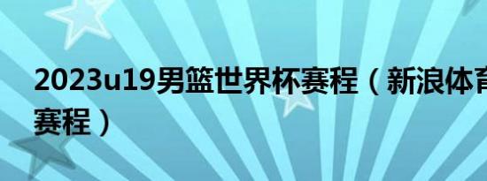 2023u19男篮世界杯赛程（新浪体育世界杯赛程）