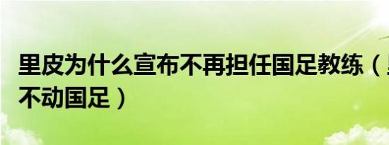 里皮为什么宣布不再担任国足教练（里皮都带不动国足）