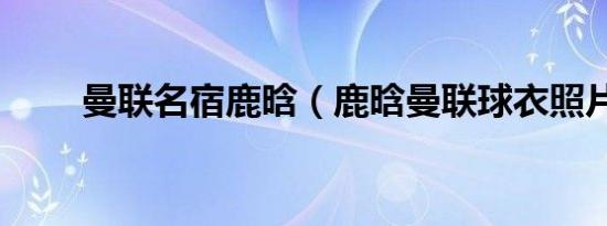 曼联名宿鹿晗（鹿晗曼联球衣照片）