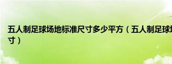 五人制足球场地标准尺寸多少平方（五人制足球场地标准尺寸）