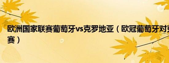 欧洲国家联赛葡萄牙vs克罗地亚（欧冠葡萄牙对克罗地亚比赛）