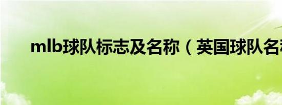 mlb球队标志及名称（英国球队名称）