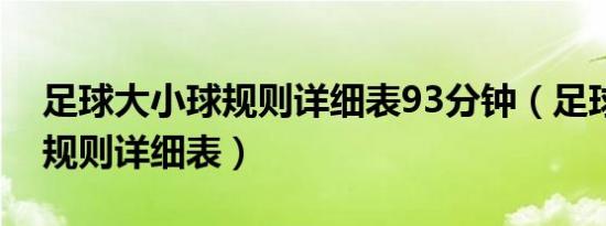 足球大小球规则详细表93分钟（足球大小球规则详细表）