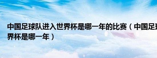 中国足球队进入世界杯是哪一年的比赛（中国足球队进入世界杯是哪一年）