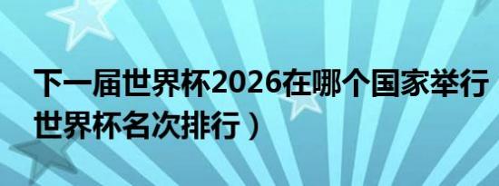 下一届世界杯2026在哪个国家举行（上一届世界杯名次排行）