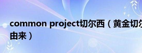 common project切尔西（黄金切尔西什么由来）