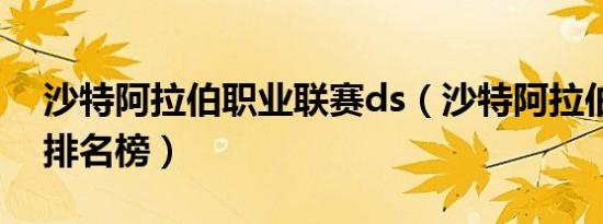 沙特阿拉伯职业联赛ds（沙特阿拉伯俱乐部排名榜）