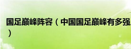 国足巅峰阵容（中国国足巅峰有多强人员名单）