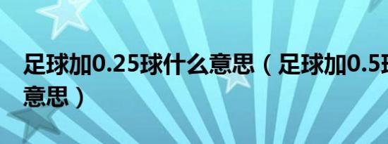 足球加0.25球什么意思（足球加0.5球是什么意思）