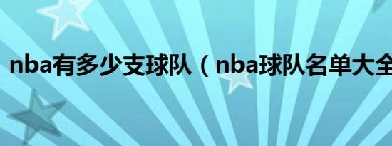 nba有多少支球队（nba球队名单大全球员）