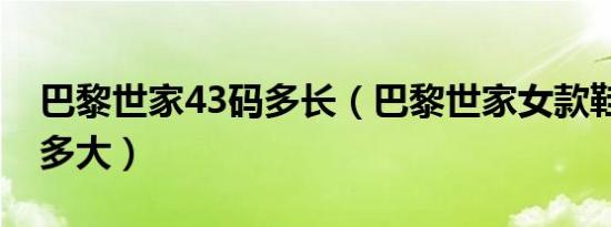 巴黎世家43码多长（巴黎世家女款鞋子42码多大）