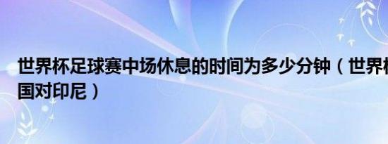 世界杯足球赛中场休息的时间为多少分钟（世界杯足球赛中国对印尼）