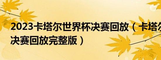 2023卡塔尔世界杯决赛回放（卡塔尔世界杯决赛回放完整版）