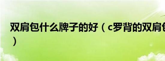 双肩包什么牌子的好（c罗背的双肩包啥牌子）