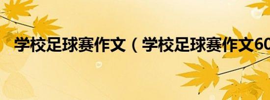 学校足球赛作文（学校足球赛作文600字）