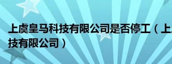 上虞皇马科技有限公司是否停工（上虞皇马科技有限公司）