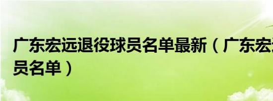 广东宏远退役球员名单最新（广东宏远退役球员名单）