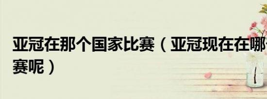 亚冠在那个国家比赛（亚冠现在在哪个国家比赛呢）