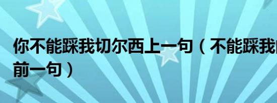 你不能踩我切尔西上一句（不能踩我的切尔西前一句）