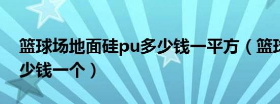 篮球场地面硅pu多少钱一平方（篮球架子多少钱一个）