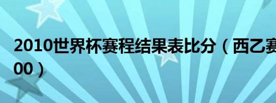 2010世界杯赛程结果表比分（西乙赛程比分500）