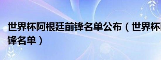 世界杯阿根廷前锋名单公布（世界杯阿根廷前锋名单）