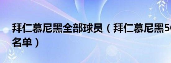 拜仁慕尼黑全部球员（拜仁慕尼黑50大球星名单）